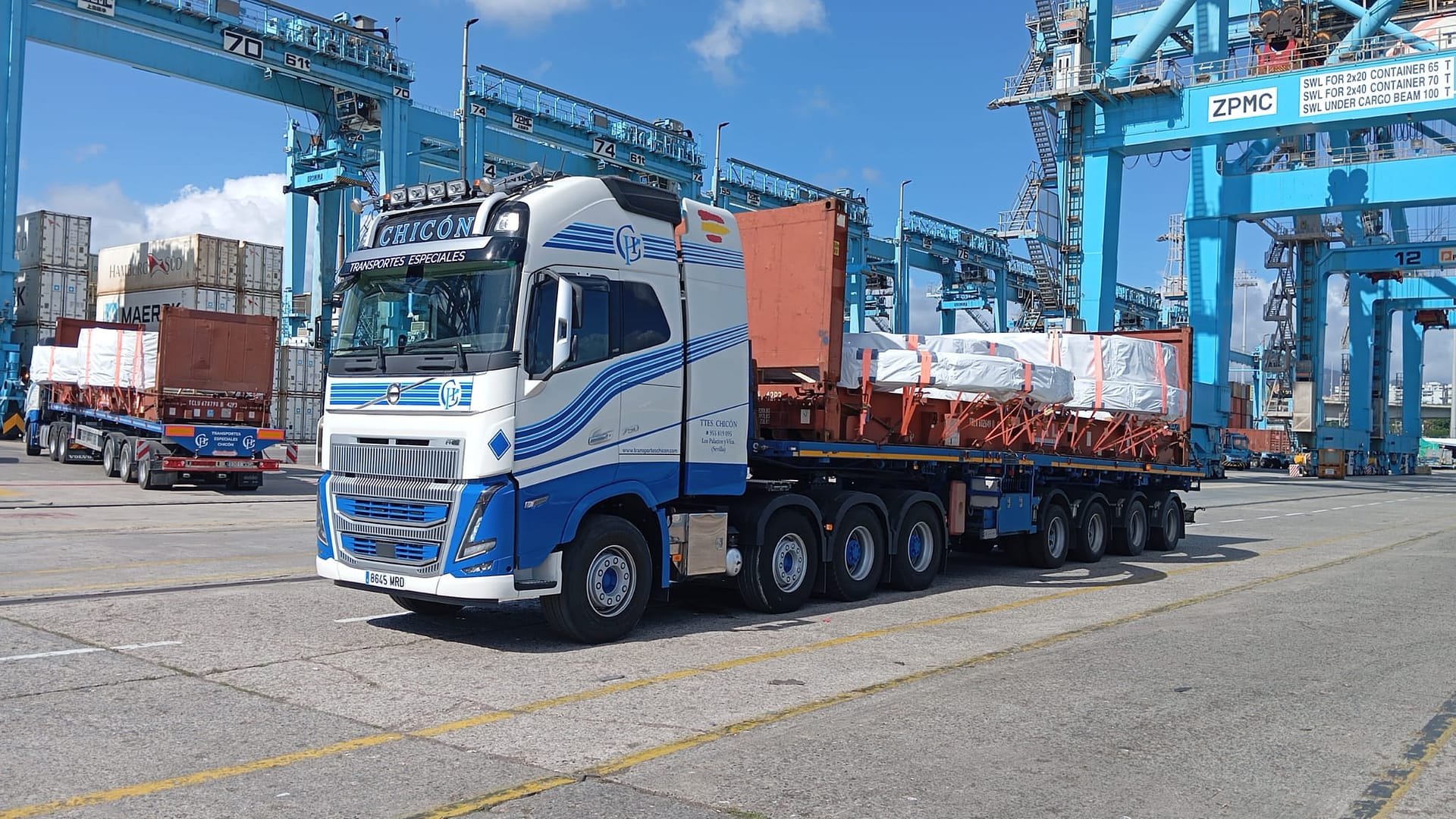 Transporte marítimo y terrestre puerta a puerta realizado por Transportes Especiales Chicón